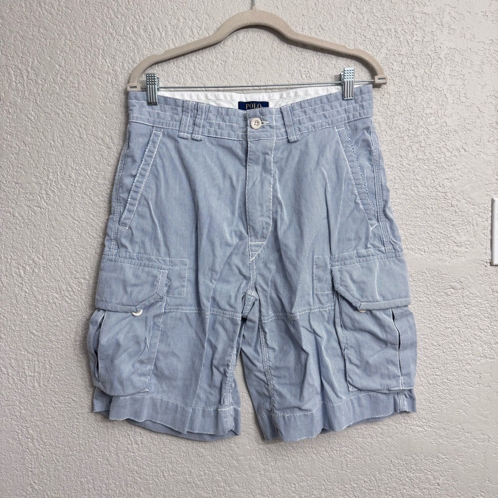 Polo Ralph Lauren Railroad Stripe Cargo Shorts Men’s 31 Blue